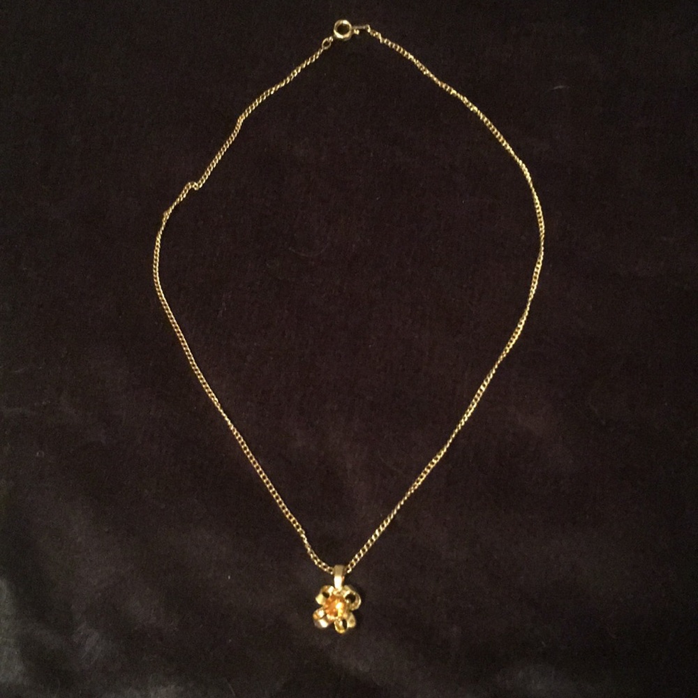 Topaz and gold plated necklace